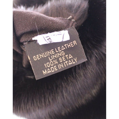 Dolce & Gabbana Purple Mink Fur Goatskin Suede Leather Gloves