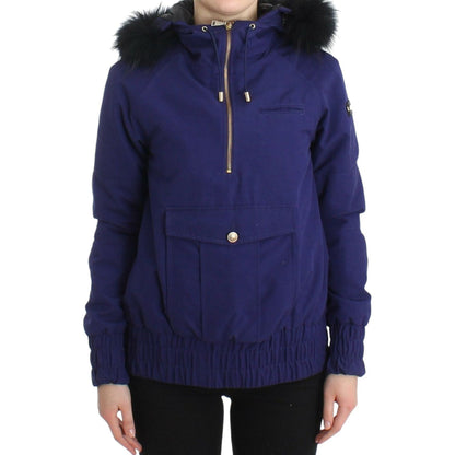 GF Ferre Blue Padded Jacket Hooded Short K-Way Coats & Jackets