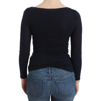 Ermanno Scervino Lingerie Blue Top Blouse Jumper Lace Rayon