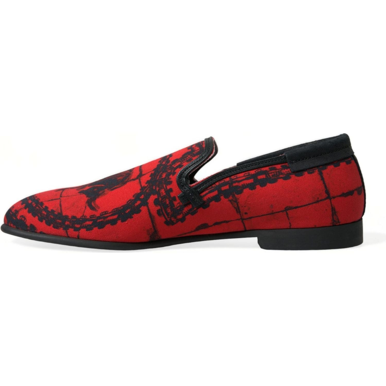 Dolce & Gabbana Red Black Torero Loafers Slippers Men Shoes