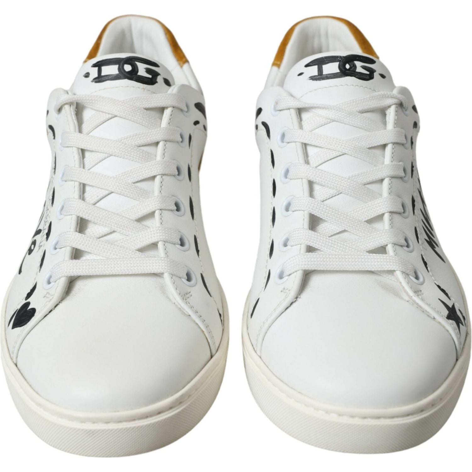 Dolce & Gabbana White Leather LOVE Milano Men Sneakers Shoes