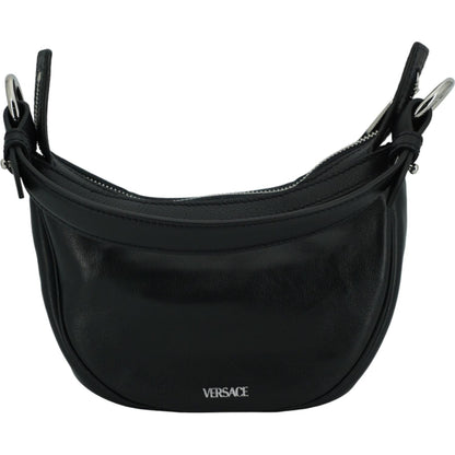 Versace Elegant Black Mini Hobo Shoulder Bag