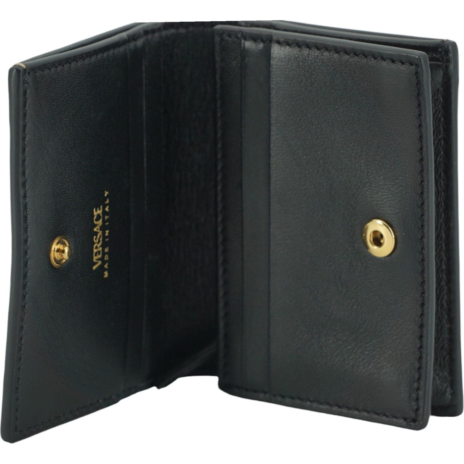 Versace Elegant Compact Leather Wallet in Brown