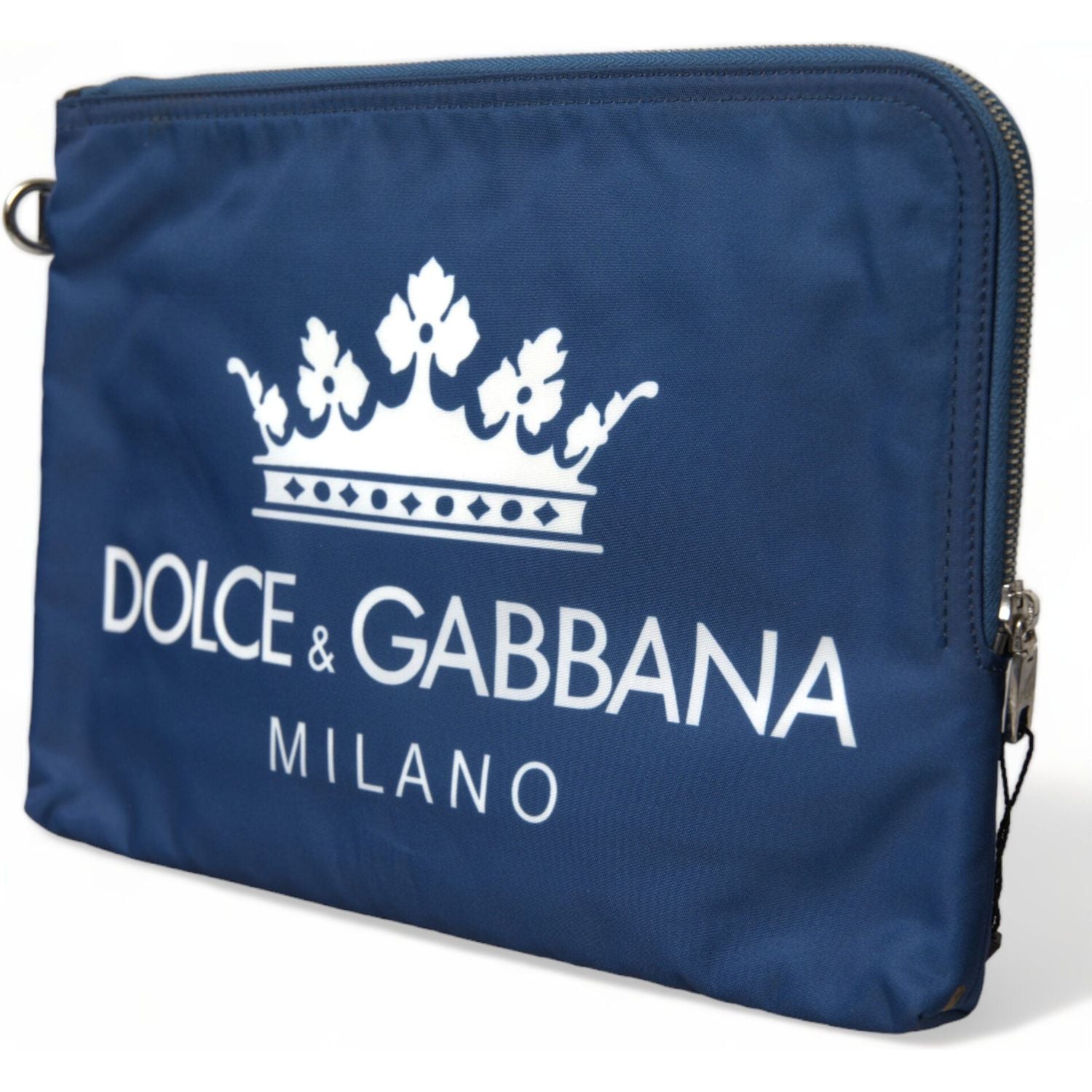 Dolce & Gabbana Blue DG Milano Print Nylon Pouch Clutch Men Bag