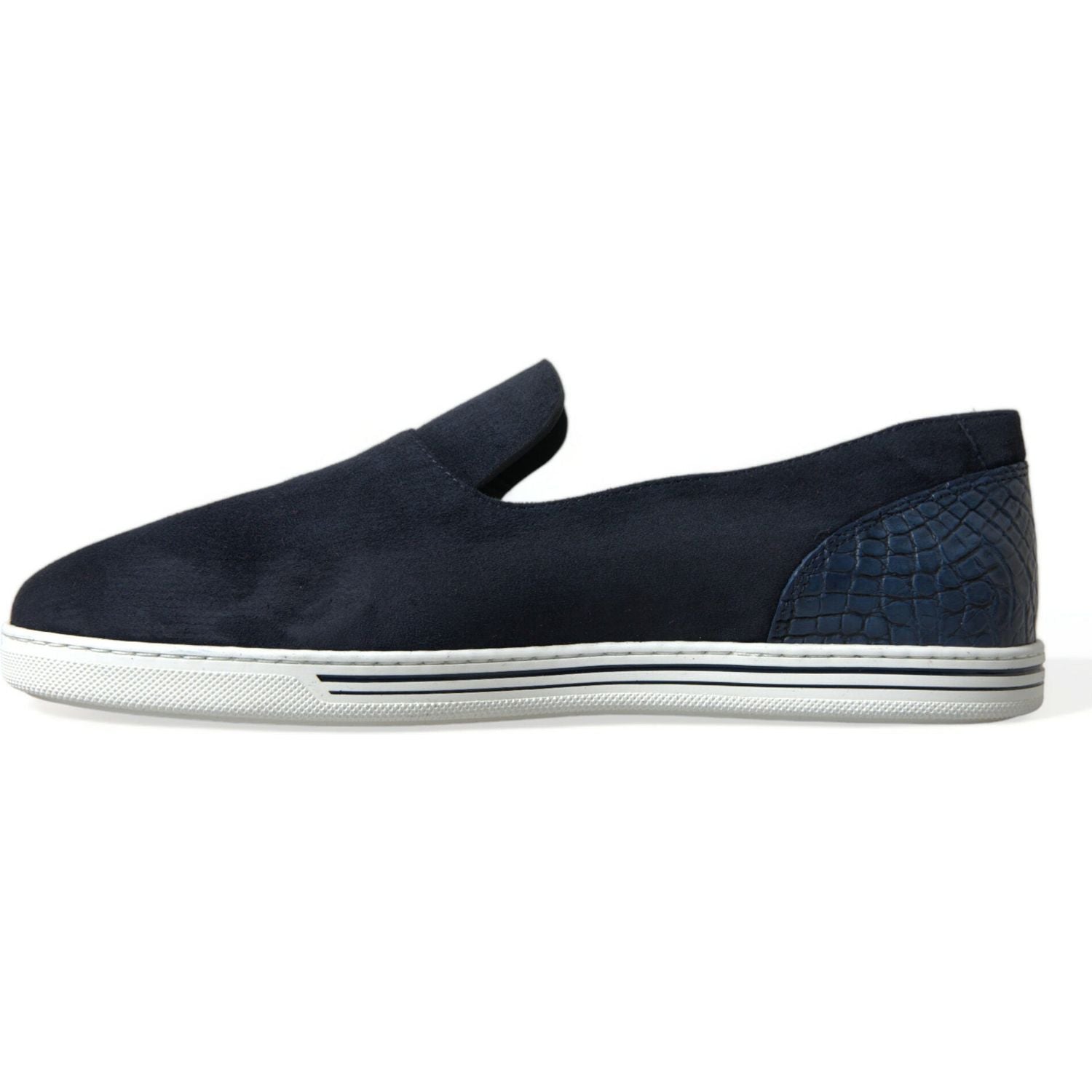 Dolce & Gabbana Blue Suede Caiman Loafers Saint Tropez Shoes
