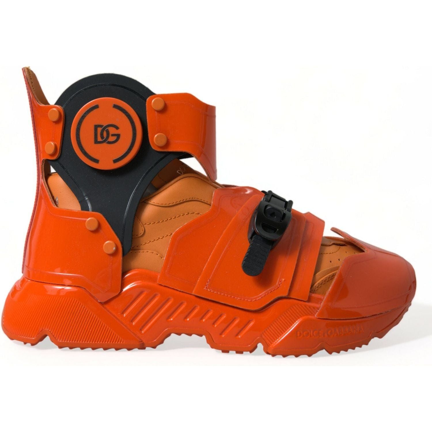 Dolce & Gabbana Orange Multi Panel Chunky High Top Sneakers Shoes