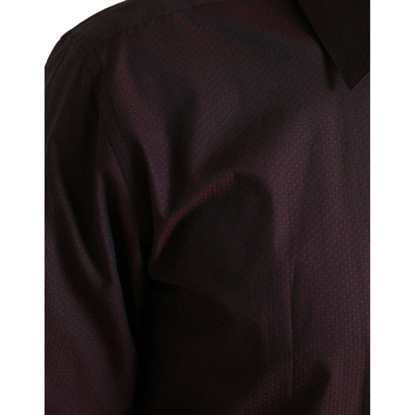 Dolce & Gabbana Maroon Jacquard Formal Dress MARTINI Shirt