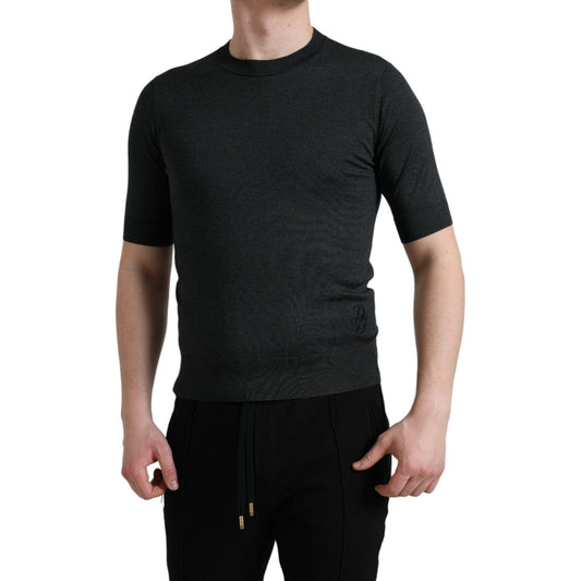 Dolce & Gabbana Dark Gray Crew Neck Short Sleeves T-shirt