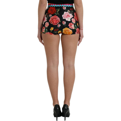 Dolce & Gabbana Multicolor Floral Polka Dot Hot Pants Shorts
