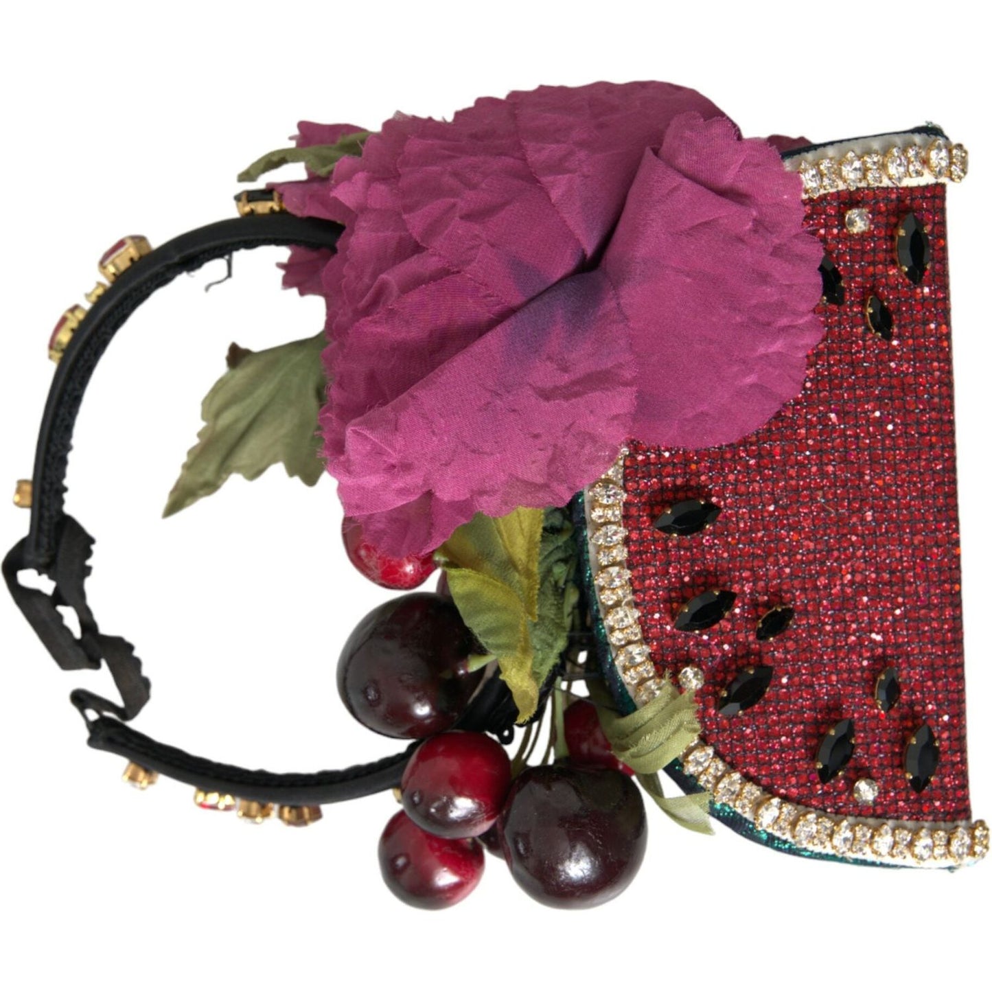Dolce & Gabbana Red Watermelon Cherry Crystal Hairband Statement Diadem SMY101418
