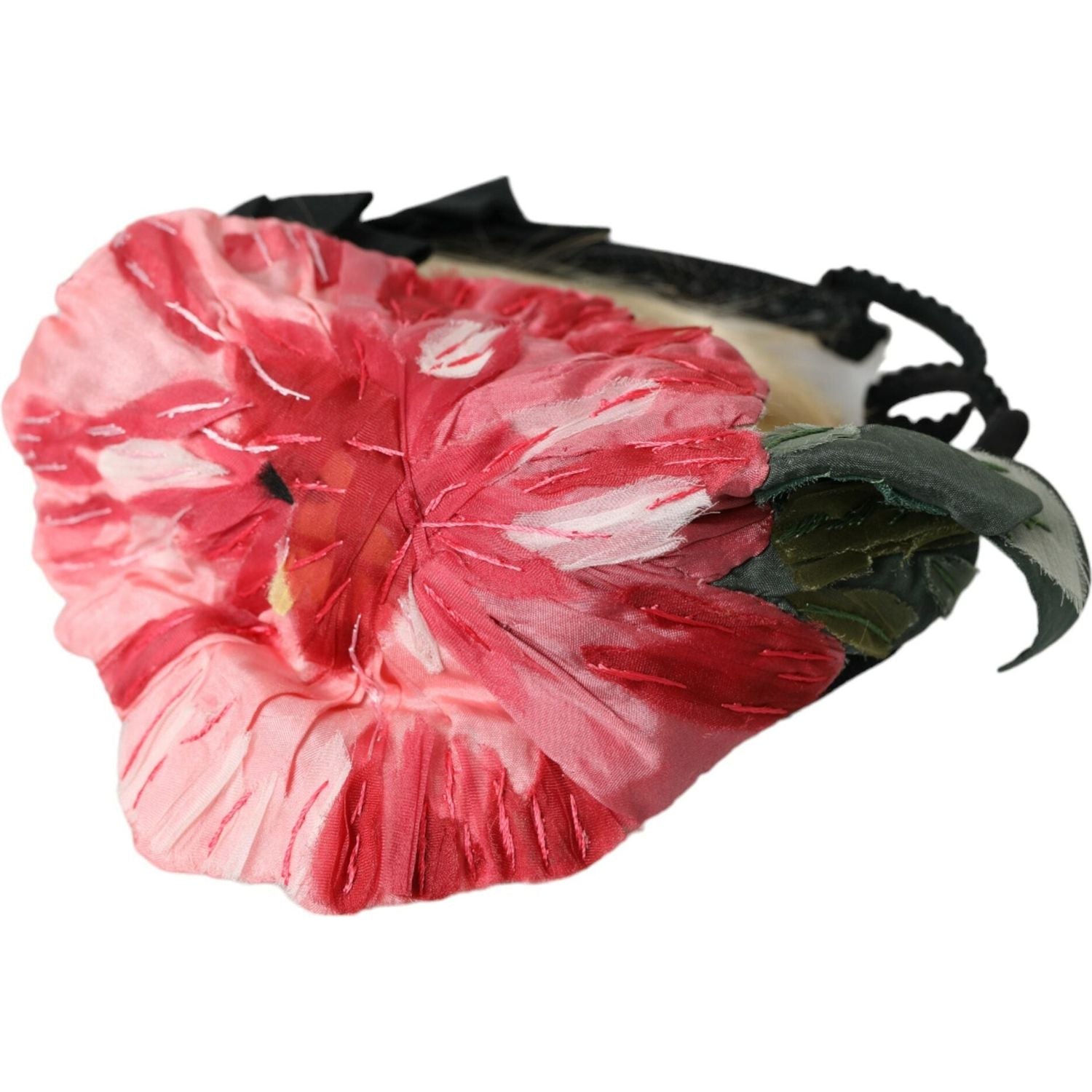 Dolce & Gabbana Black Viscose White Hair Parrucchiera Headband Diadem