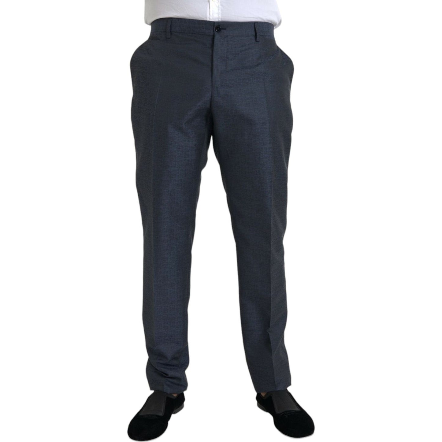 Dolce & Gabbana Blue Wool Men Skinny Dress Pants