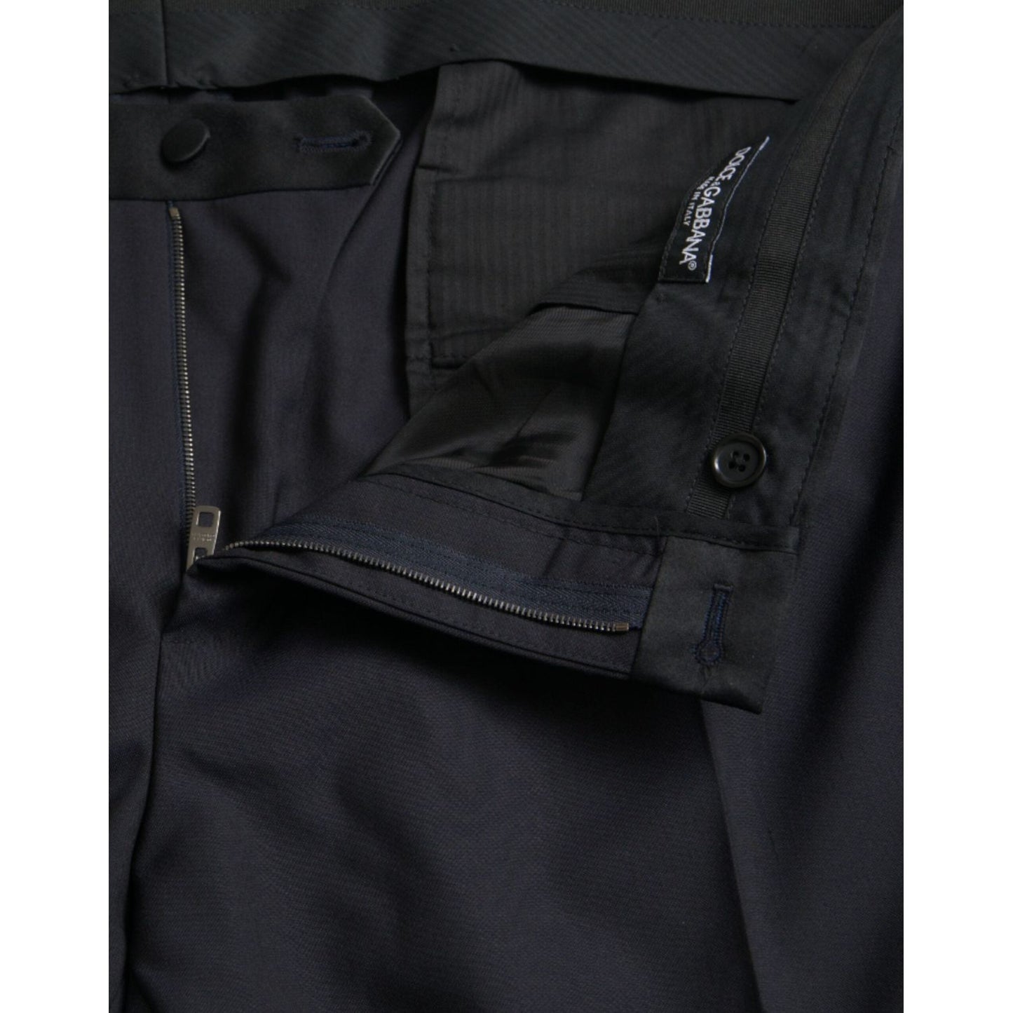 Dolce & Gabbana Blue Wool Men Skinny Dress Pants