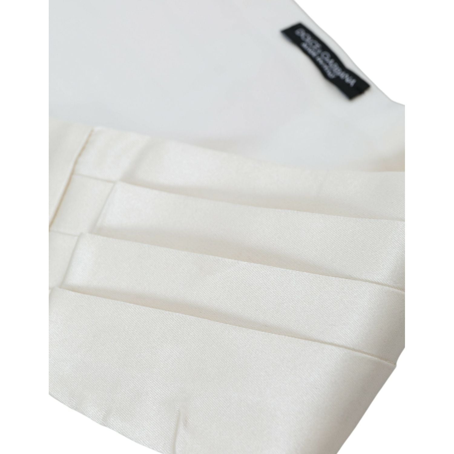 Dolce & Gabbana White Men Wide Waist Silk Belt Cummerbund