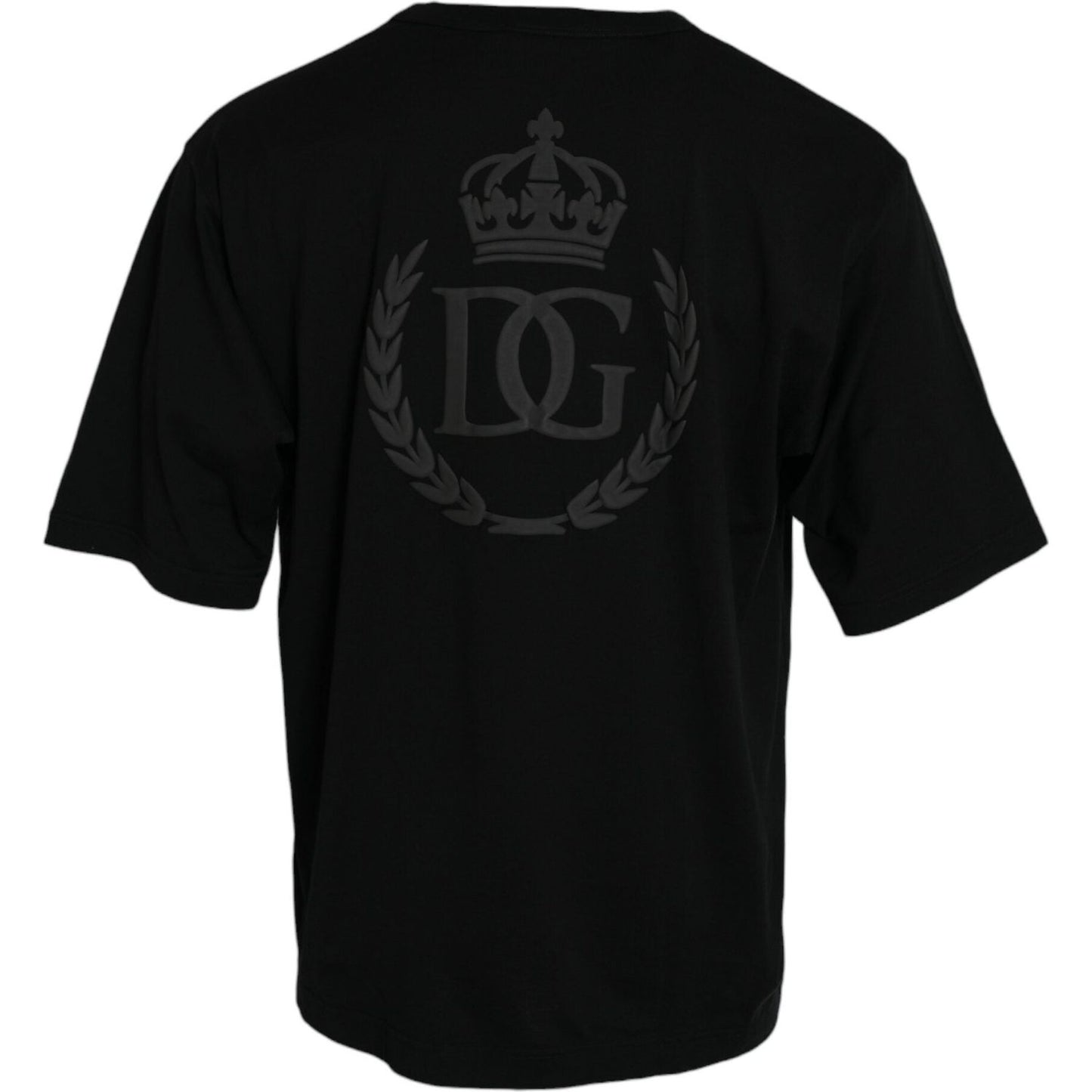 Dolce & Gabbana Black Logo Embossed Crew Neck Short Sleeves T-shirt
