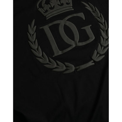 Dolce & Gabbana Black Logo Embossed Crew Neck Short Sleeves T-shirt