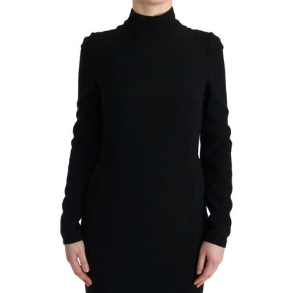 Dolce & Gabbana Black Stretch Long Gown Sheath Dress