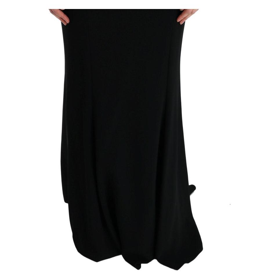Dolce & Gabbana Black Stretch Long Gown Sheath Dress