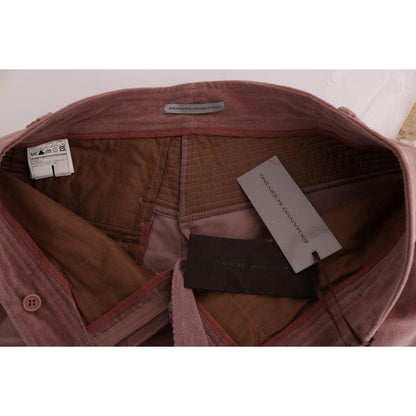 Ermanno Scervino Pink Velvet Cropped Casual Pants