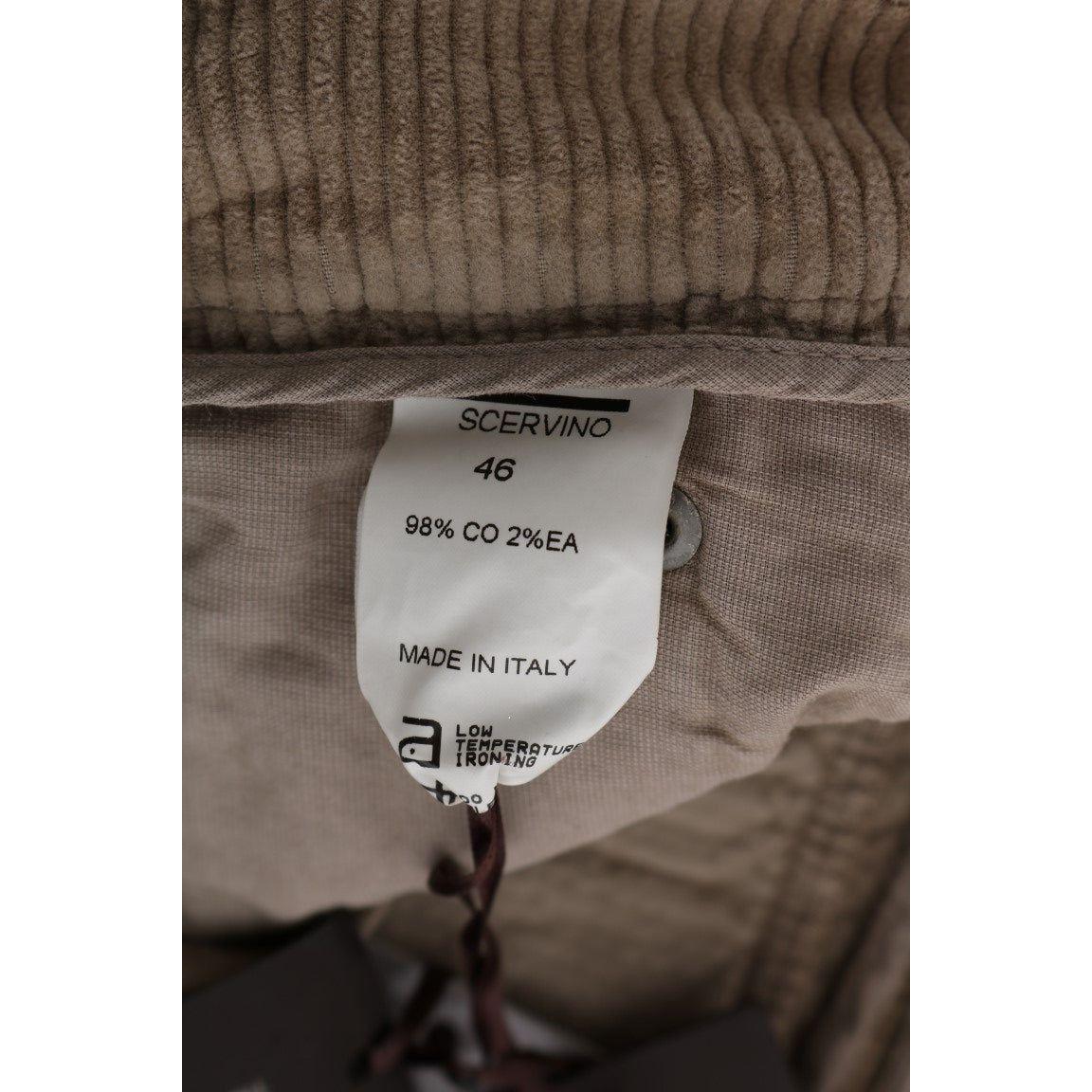 Ermanno Scervino Beige Cotton Velvet Regular Fit Pants