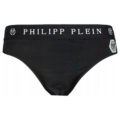 Philipp Plein Black Polyamide Men Swimwear