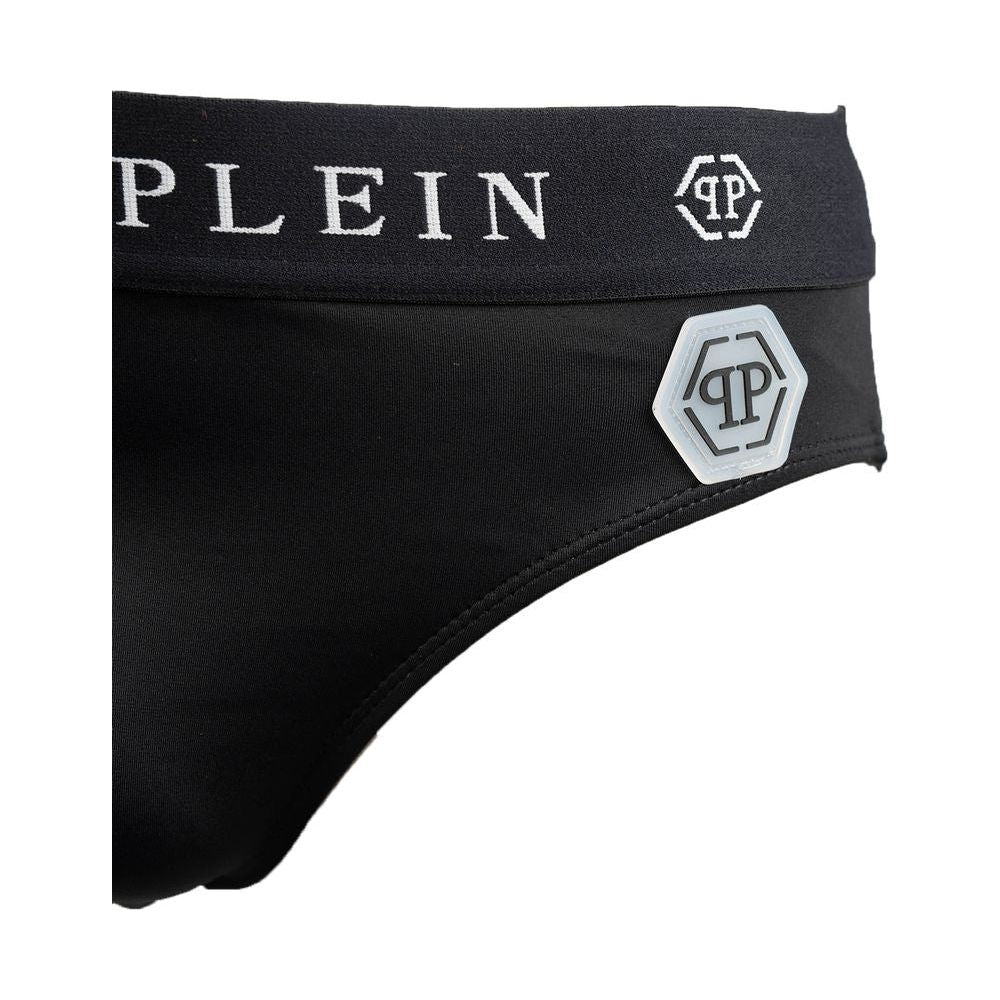Philipp Plein Black Polyamide Men's Swimwear