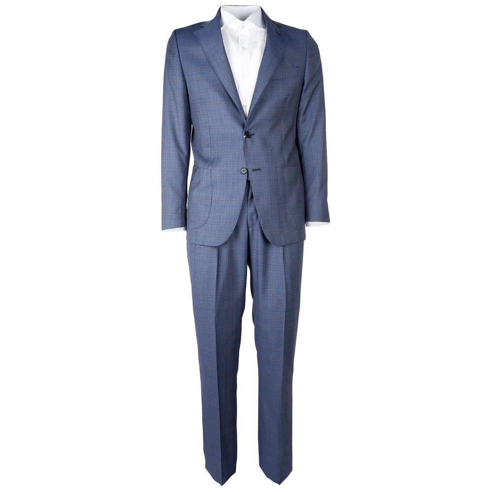 Made in Italy Blue Wool Men Suit