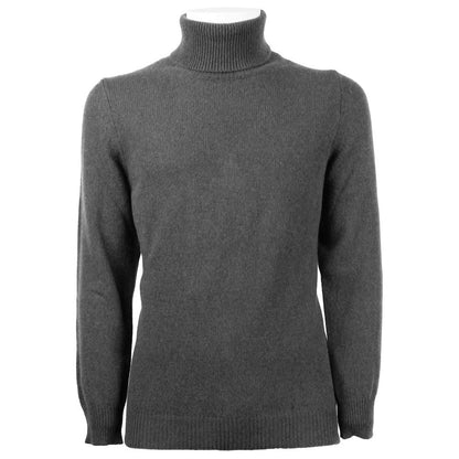 Emilio Romanelli Gray Cashmere Men's Turtleneck Sweater