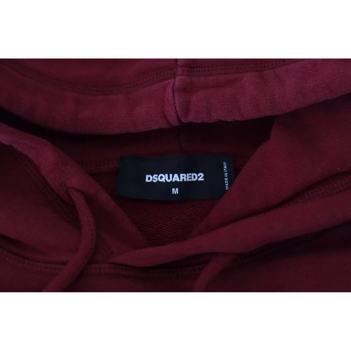Dsquared² Maroon Cotton Tattered Hooded Printed Pullover Sweater TSH83483-48