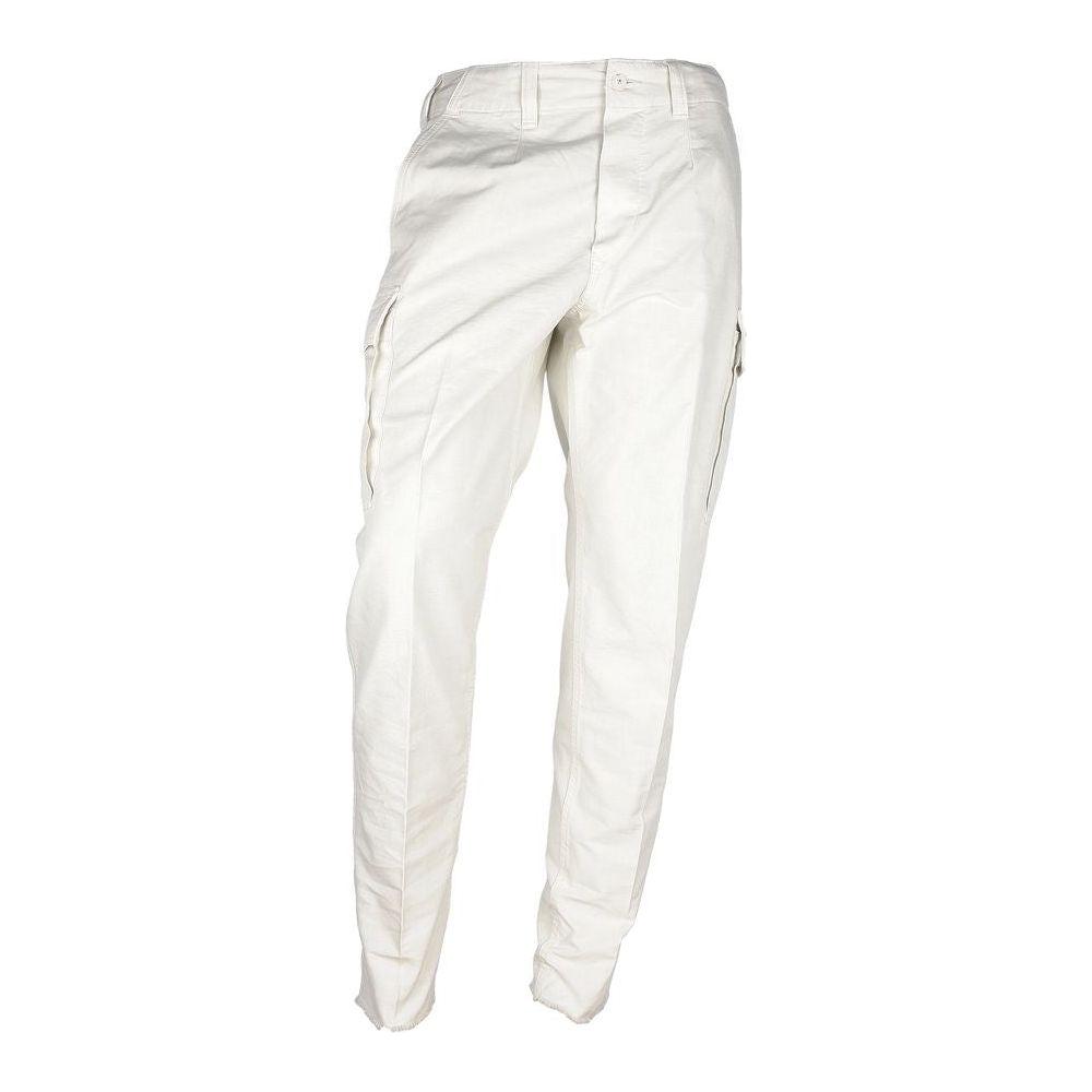 Don The Fuller White Cotton Men's Trouser Jeans & Pants