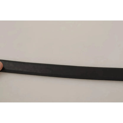 Dolce & Gabbana Black Classic Leather Silver Tone Metal Buckle Belt