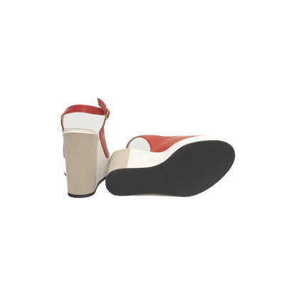Cerruti 1881 Red Calfskin Women Sandal