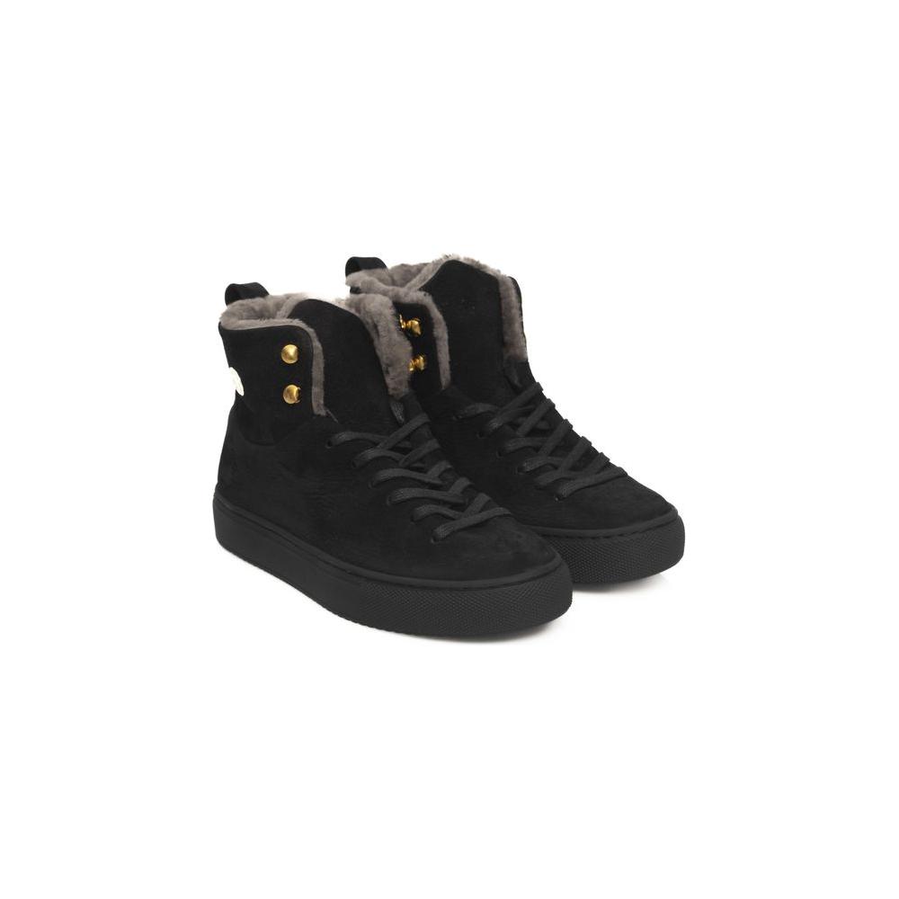 Cerruti 1881 Black Cowhide Women High Sneaker