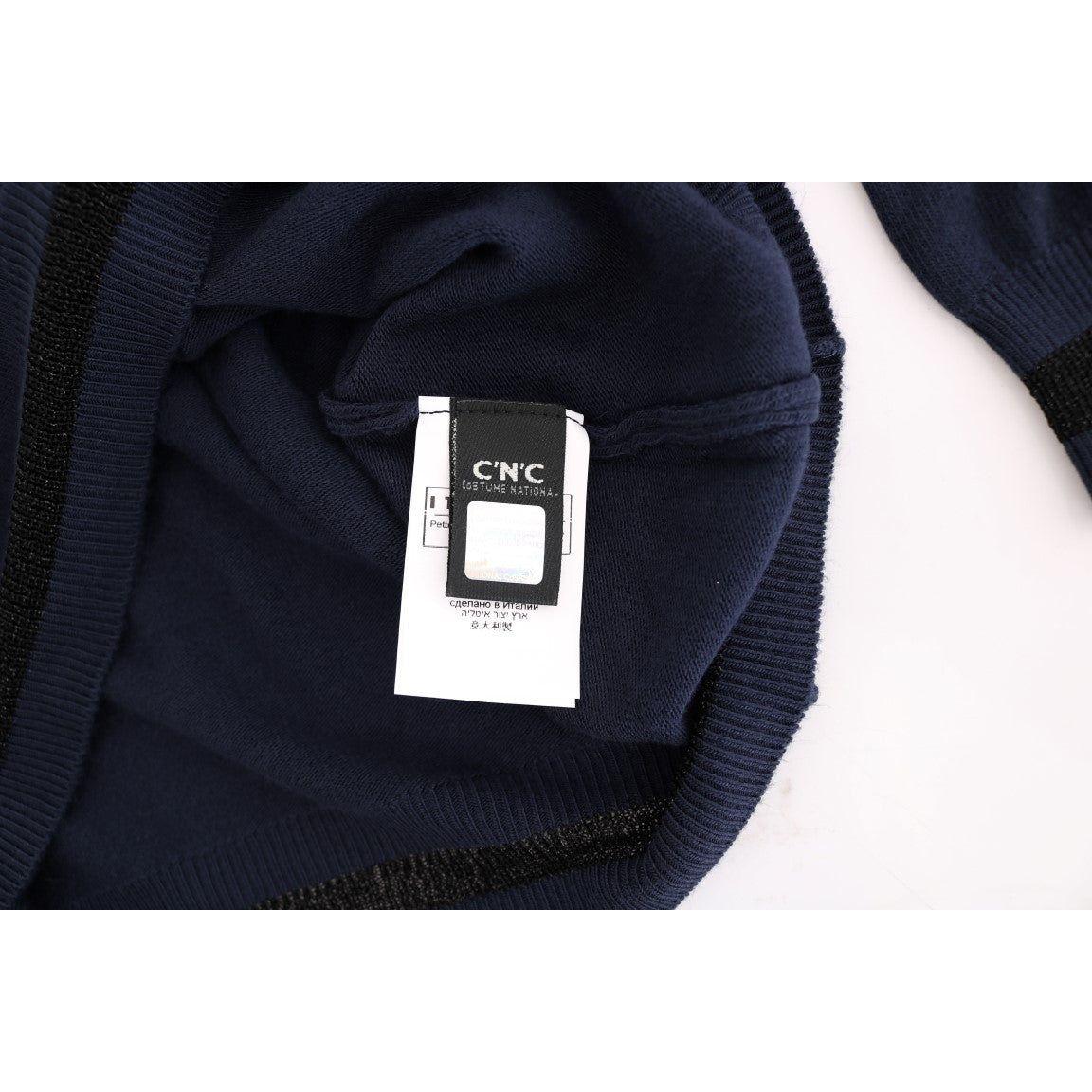 Costume National Blue V-neck Viscose Sweater