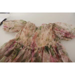 Dolce & Gabbana Multicolor Floral Print Long Maxi Gown Dress