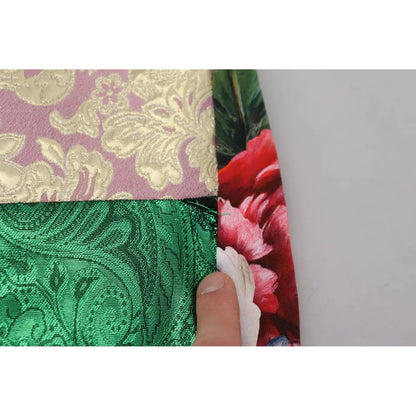 Dolce & Gabbana Multicolor Jacquard Patchwork Shift Mini Dress