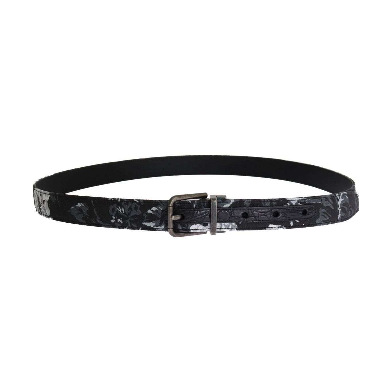Dolce & Gabbana Black Cayman Linen Leather Belt Belt