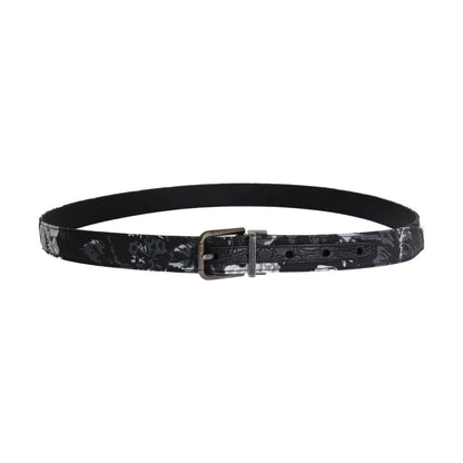 Dolce & Gabbana Black Cayman Linen Leather Belt Belt