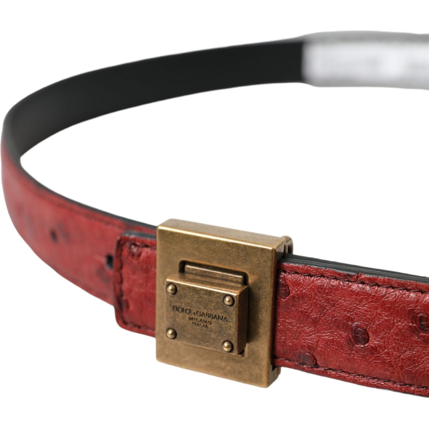 Dolce & Gabbana Brown Leather Square Metal Buckle Belt