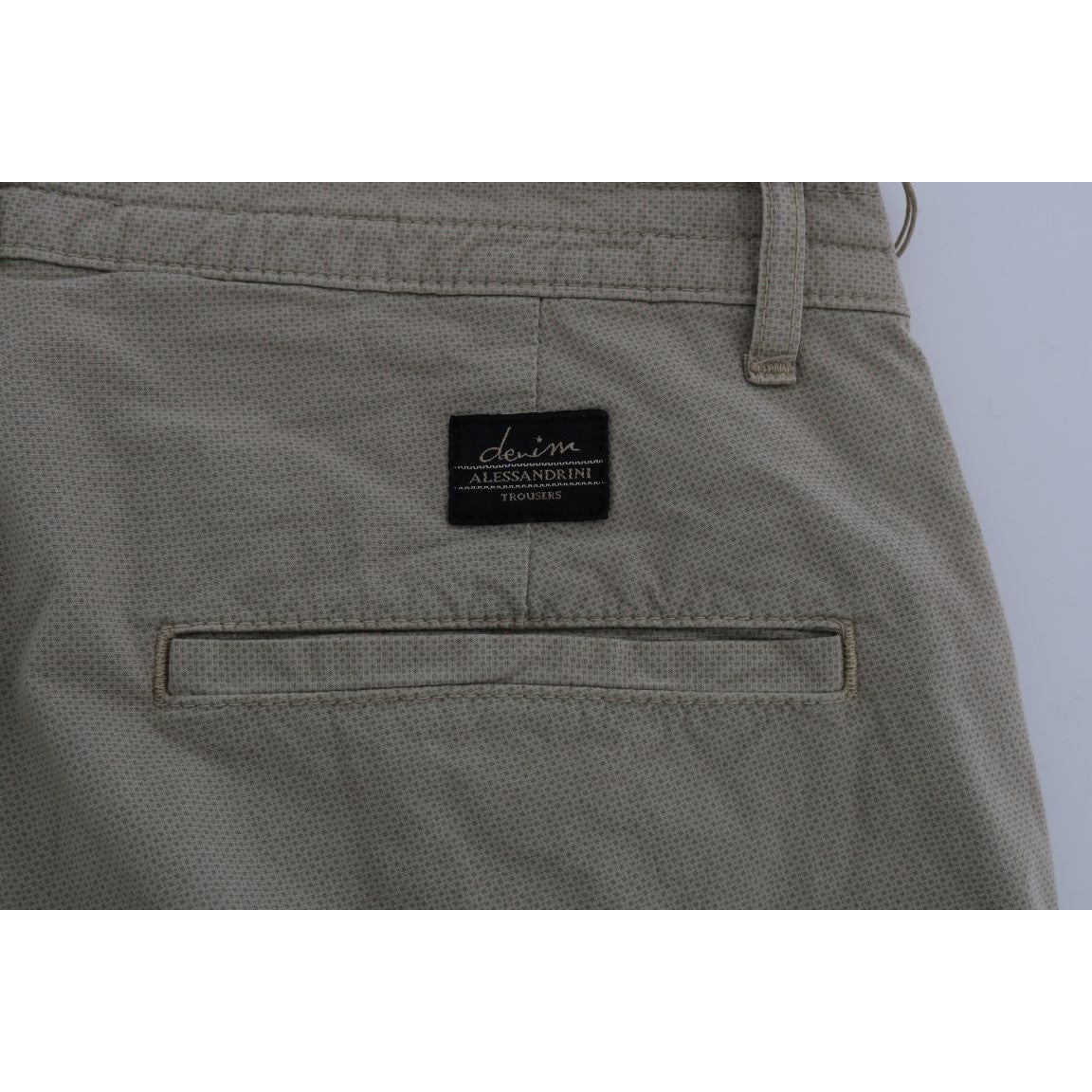 Daniele Alessandrini Beige Cotton Stretch Slim Fit Chinos Jeans & Pants