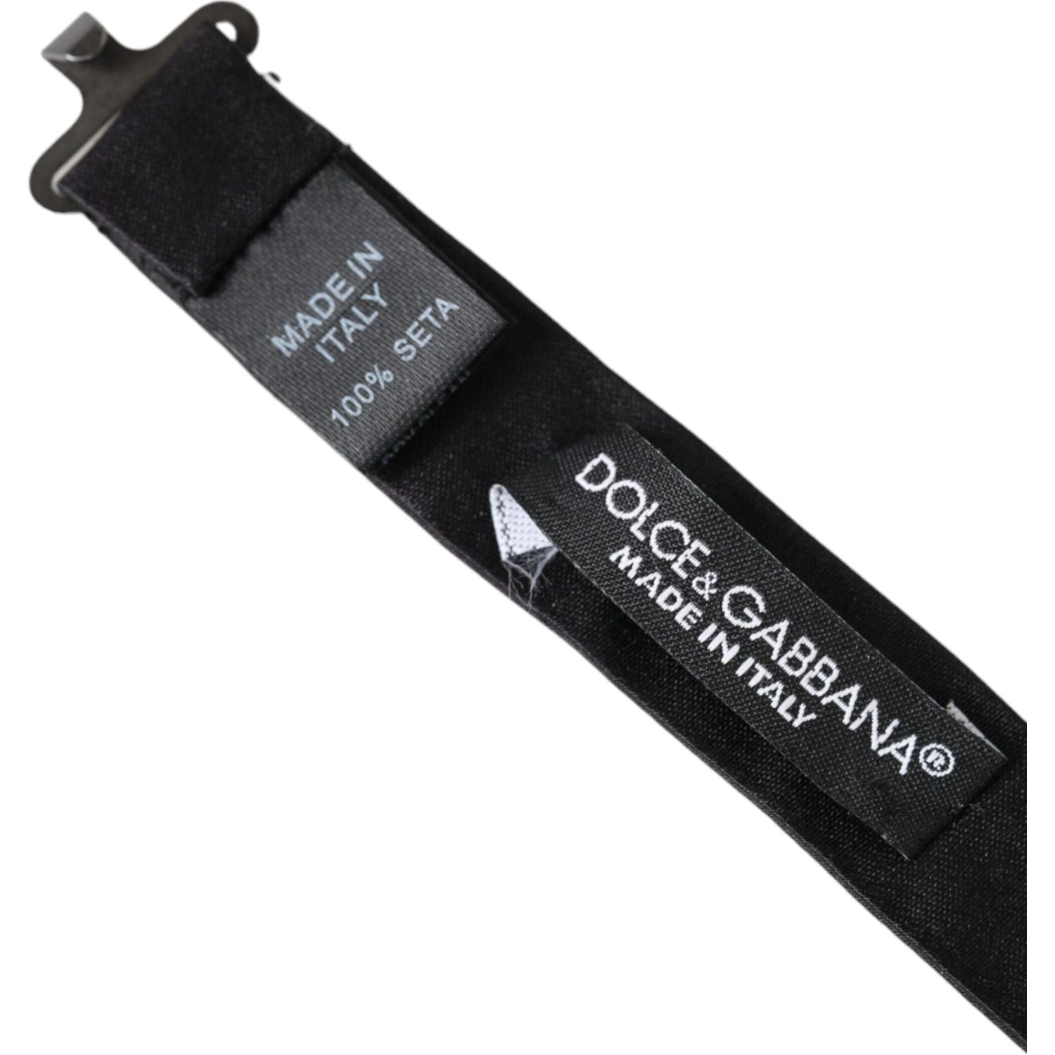 Dolce & Gabbana Dark Gray Silk Adjustable Neck Men Bow Tie