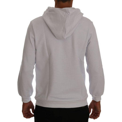 Daniele Alessandrini White Pullover Hodded Cotton Sweater