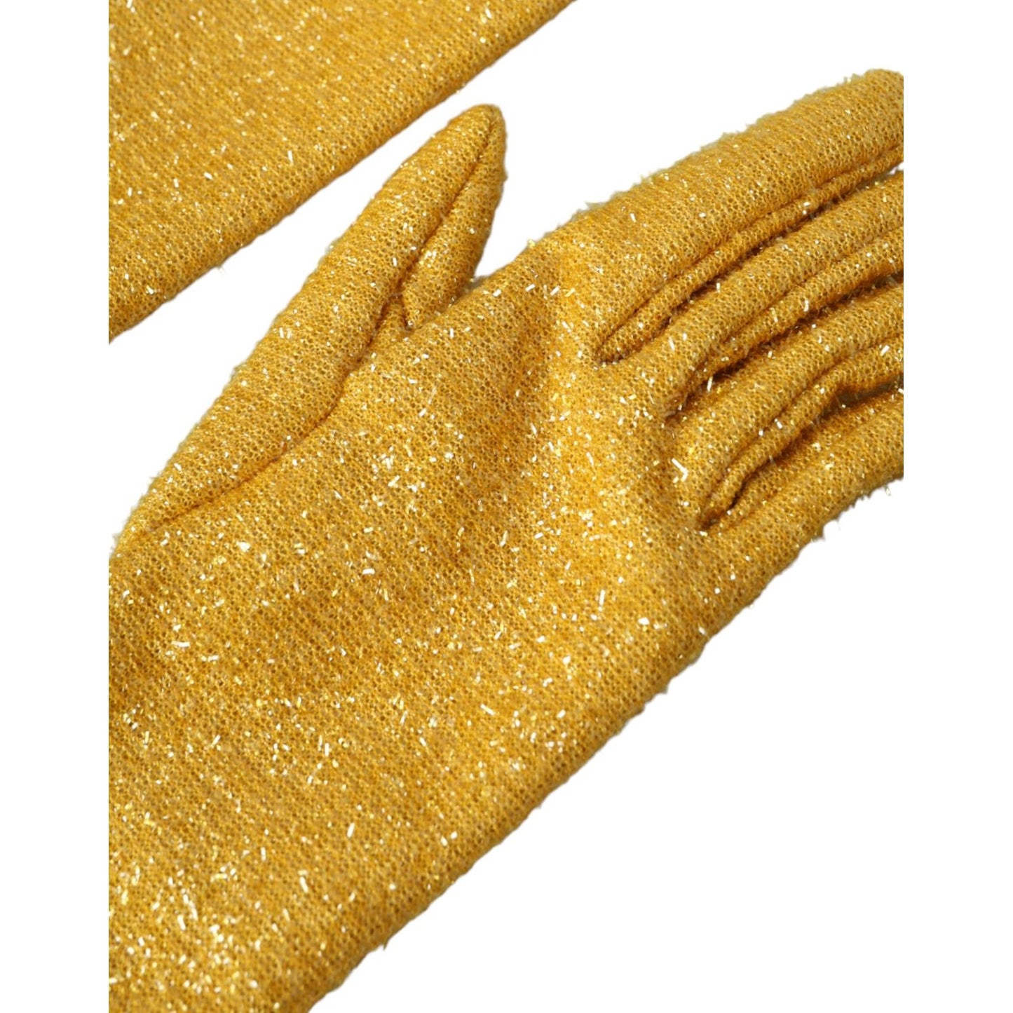 Dolce & Gabbana Gold Lurex Fantasia Mid Arm Length Gloves