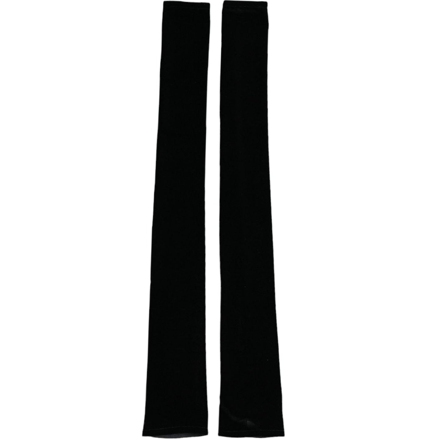 Dolce & Gabbana Black Nylon Finger Less Elbow Long Gloves