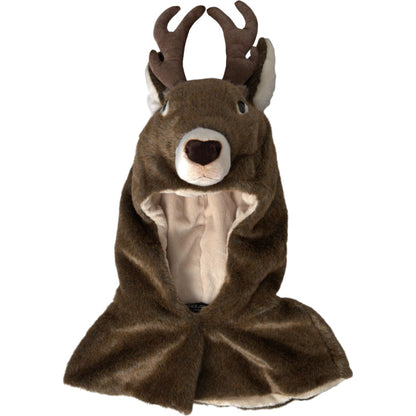 Dolce & Gabbana Brown Deer Faux Fur Whole Head Hat
