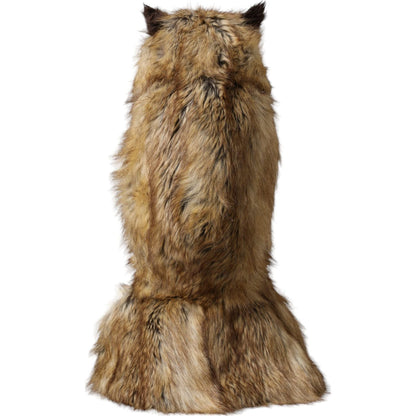 Dolce & Gabbana Brown Owl Faux Fur Whole Head Cap Hat