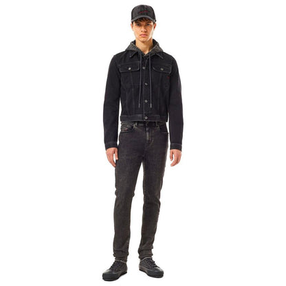 Diesel Black Cotton Men Jean