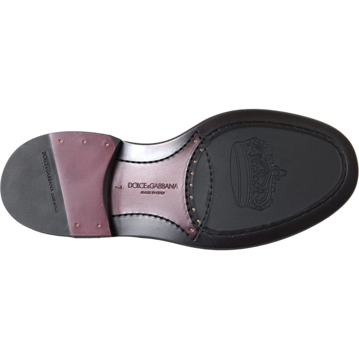 Dolce & Gabbana Black Leather Oxford Wingtip Formal Men Shoes