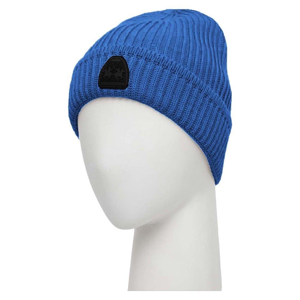La Martina Blue Acrylic Men Beanie