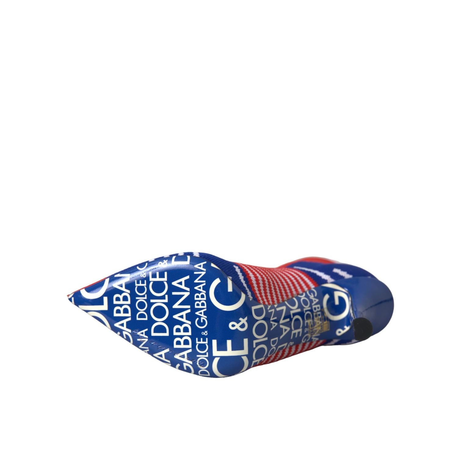 Dolce & Gabbana Red Blue Stretch Sock Style Ankle Boots Logo Shoes